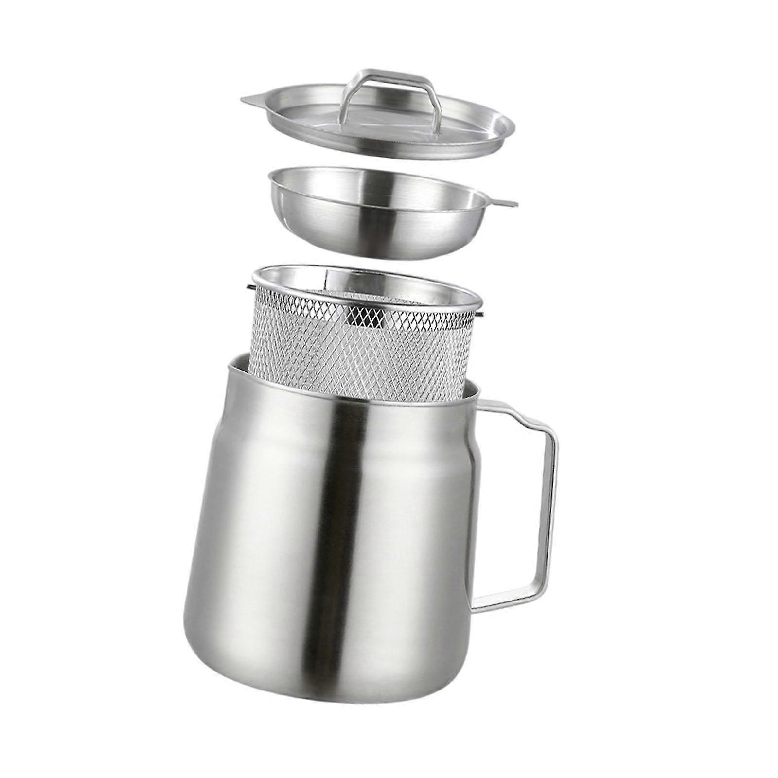 Deep Frying with Strainer Basket Use House Oil Filter Strainer