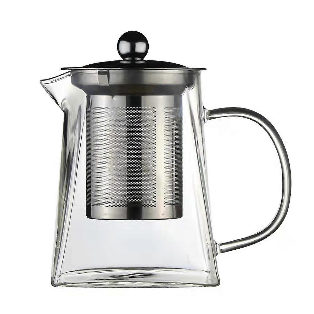 Glass teapot with infuser, heat-resistant, easy to rinse and clean