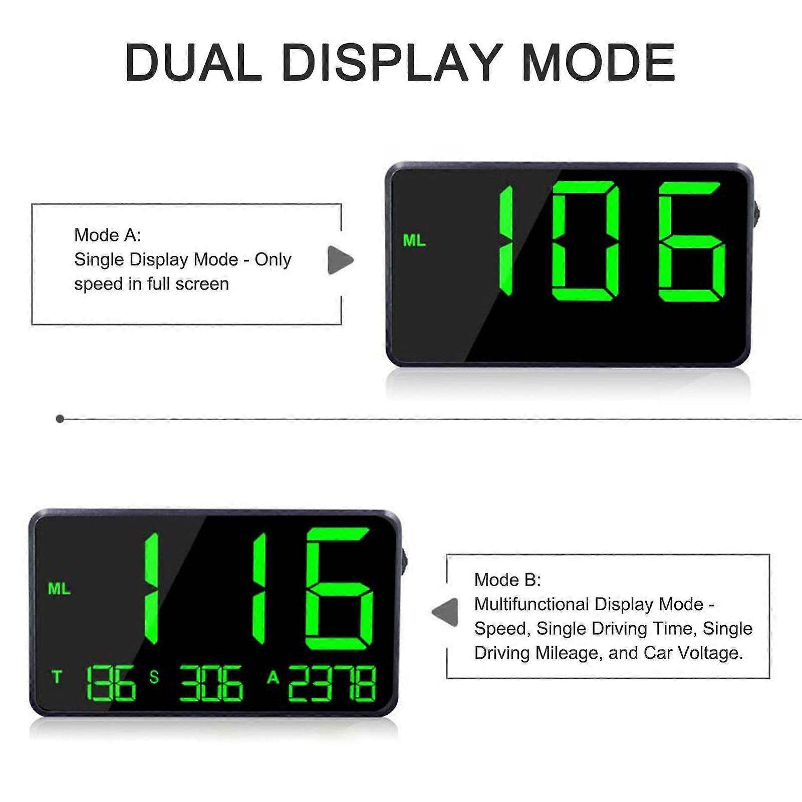 Universal HUD Head Up Display,GPS Speedometer with Over Speed Alarm Tired Driving Warning Windshield Project For Bike Motorcycle Truck Car MK9755