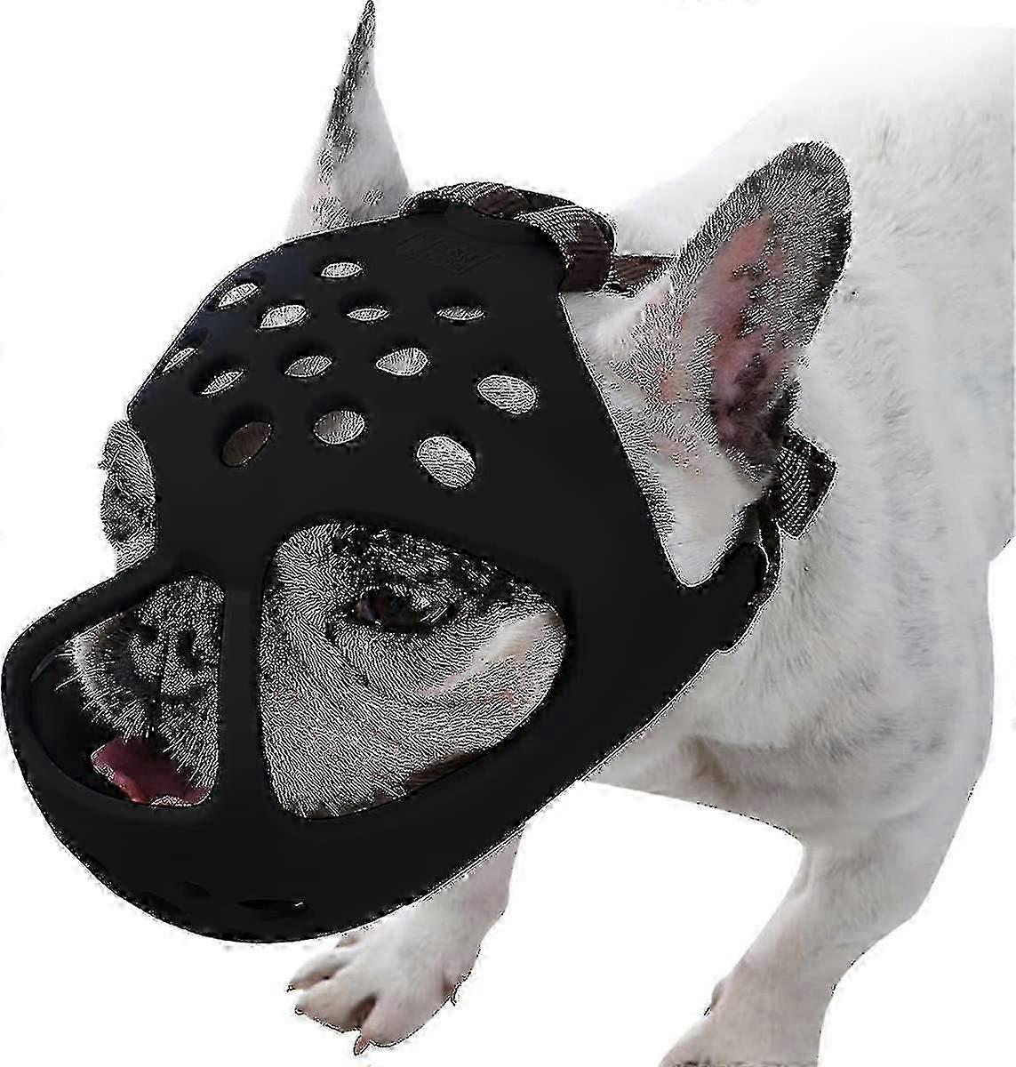 Dog Muzzle For Short Snout Dogs, Soft Silicone Muzzle For Biting Chewing, Ideal For Flat-faced Aggressive Dogs