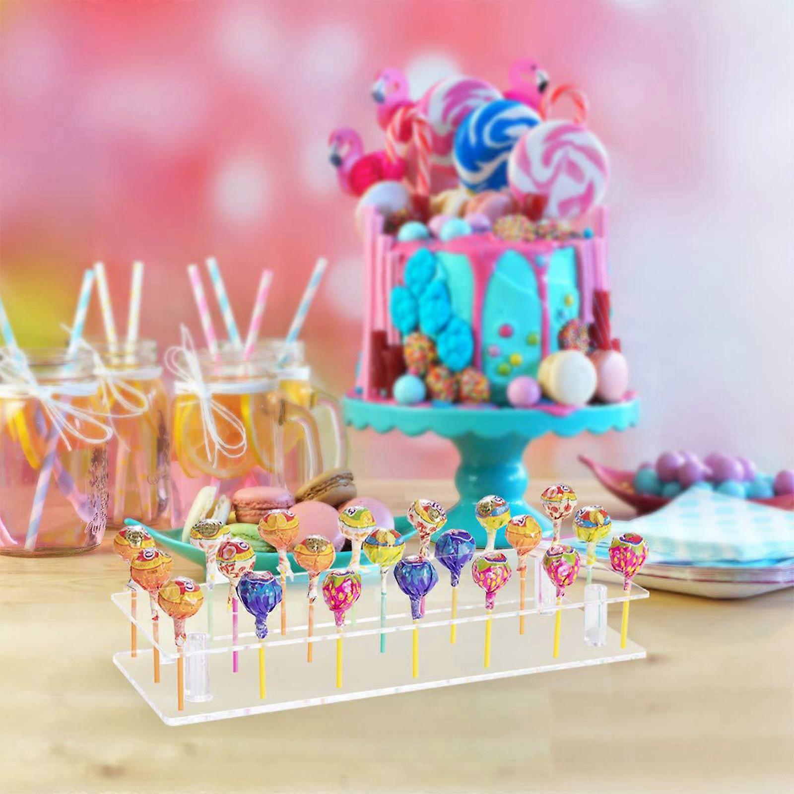21 Hole Acrylic Transparent Lollipop Display Frame Wedding Dessert Bar Placement Bracket Jack Type