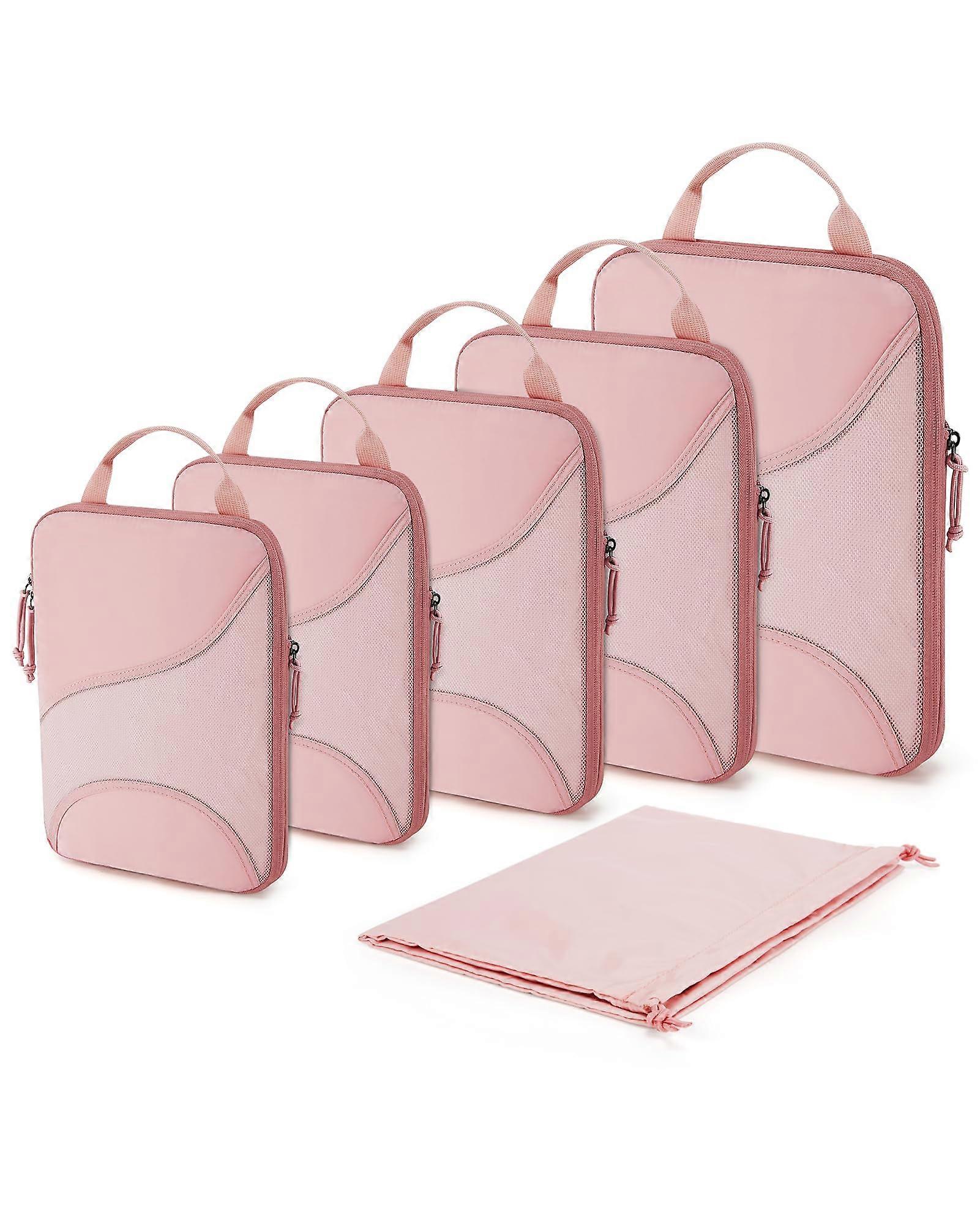 Compression Packing Cubes Set for Travel, 6 Suitcase Organizers