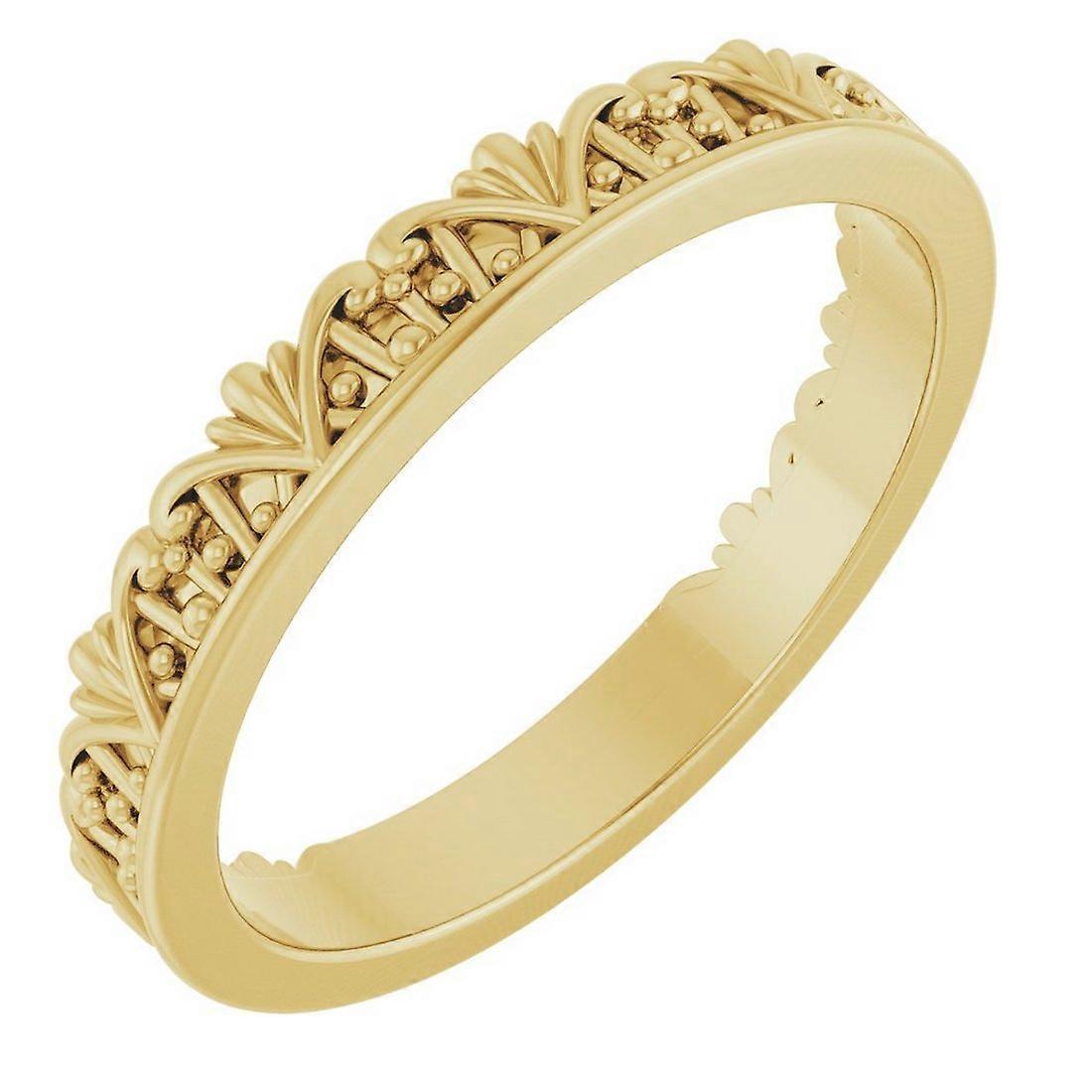 14k Yellow Gold Stackable Crown Ring Size 7-Stackable-Ring for Women - 3.2 Grams