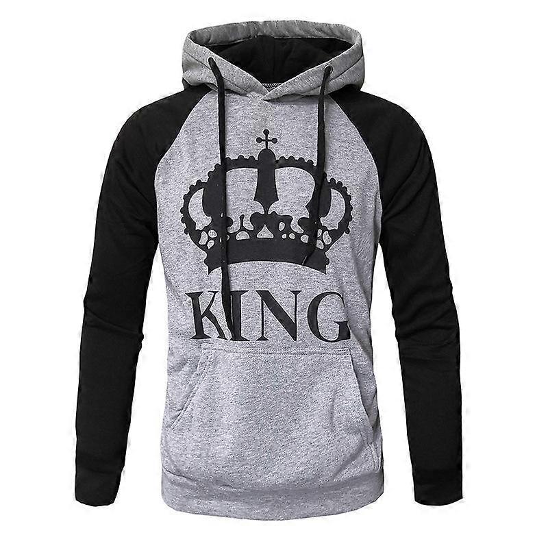 Autumn and Winter New Men's Hooded Pullover Colorblocking Couple Sweatshirt