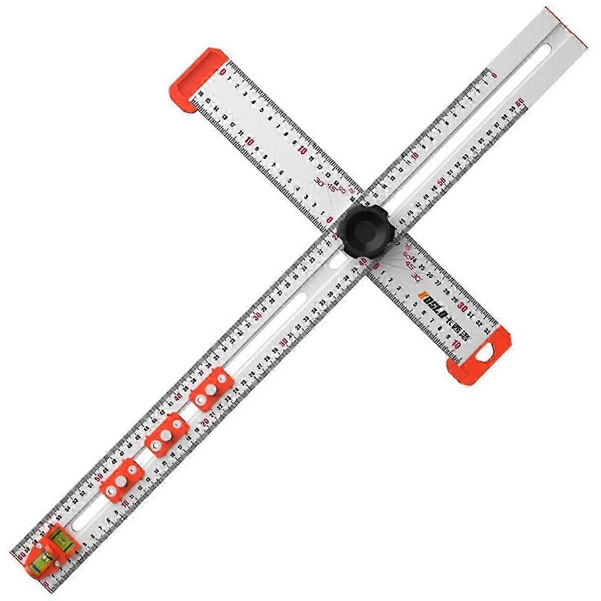 KOSLO 60cm High Precision Angle Ruler Woodworking Scribe Drawing Marking Gauge Crossed-Cut T-Type Ruler Measuring Tools