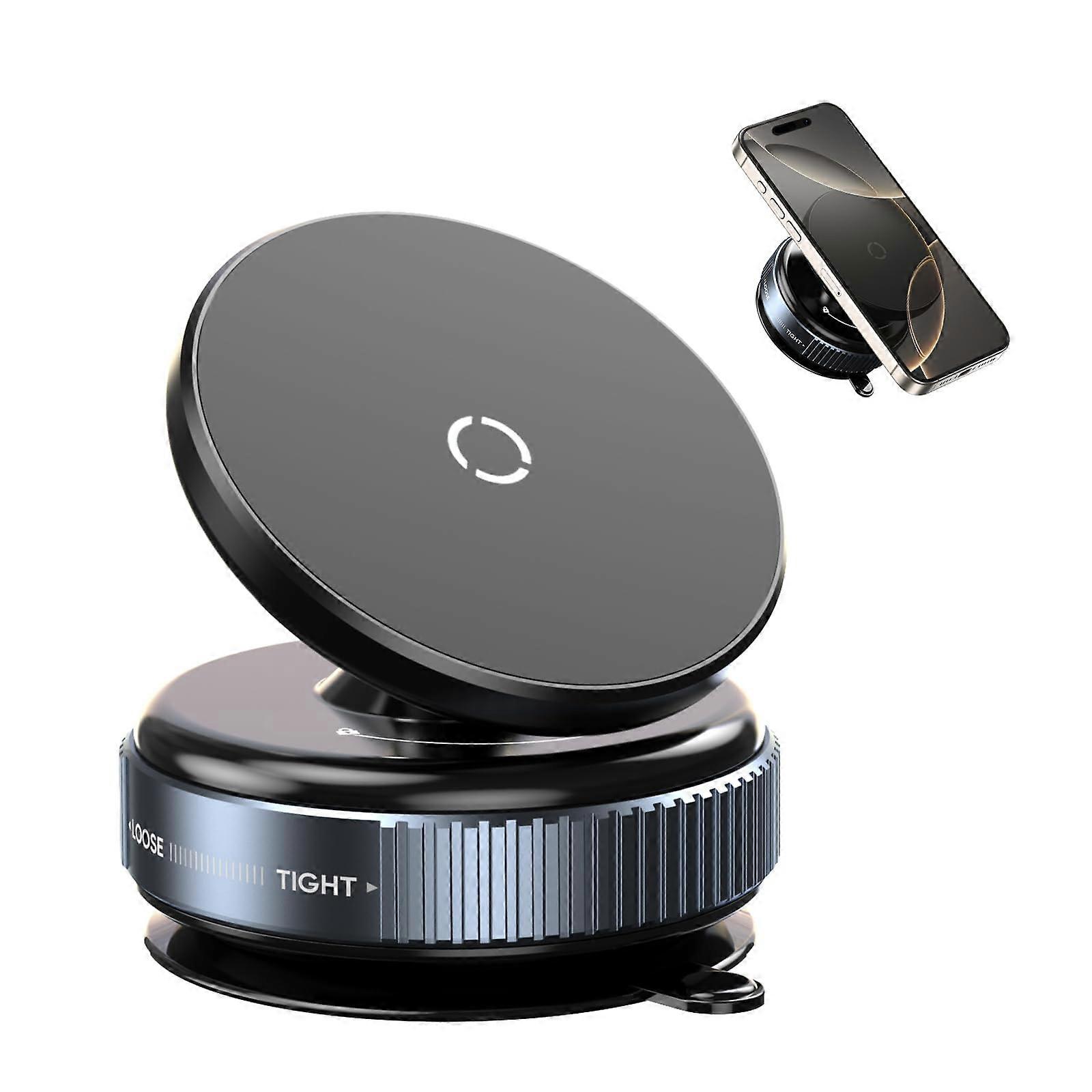 Swivel locking magnetic car phone holder 360° adjustable black