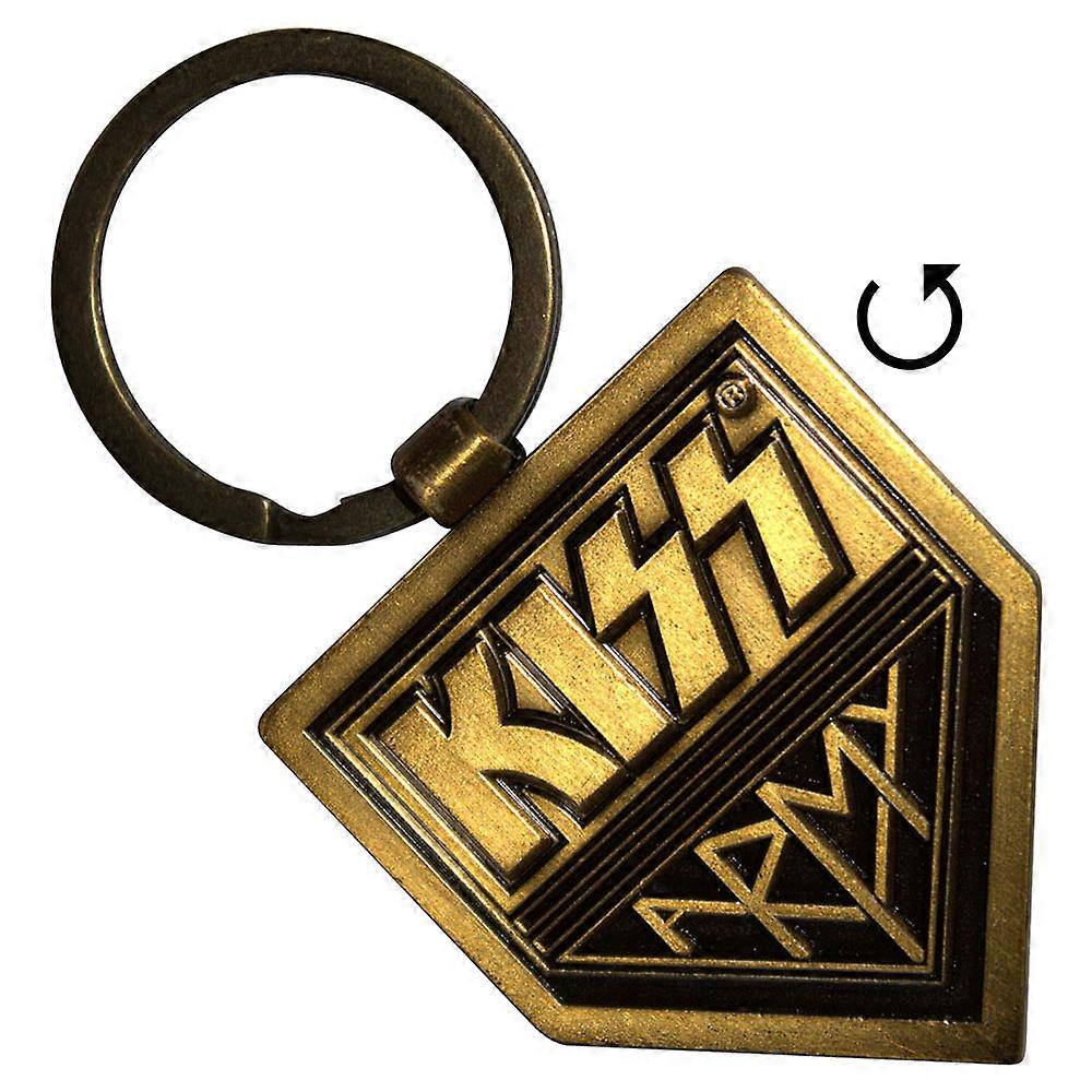 KISS Gold Army Pennant Double Sided Keyring Keychain