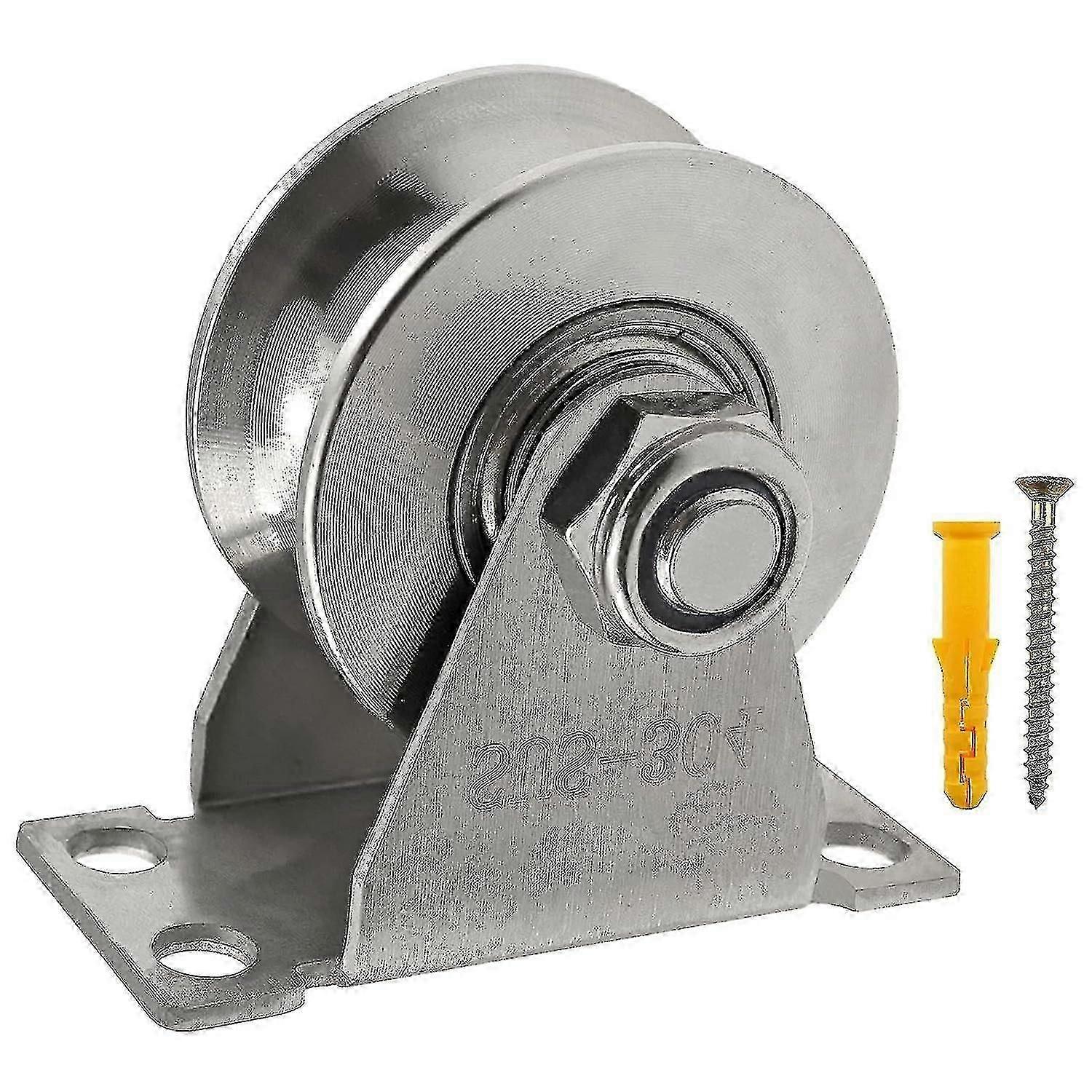 الأخدود عجلة بكرة الفولاذ المقاوم للصدأ بكرة كتلة سوبر صامت واحد بكرة كتلة لمعدات الصالة الرياضية DIYانزلاق بوابة انفصال دوبلكس تحمل مع مذكرة تفاهم