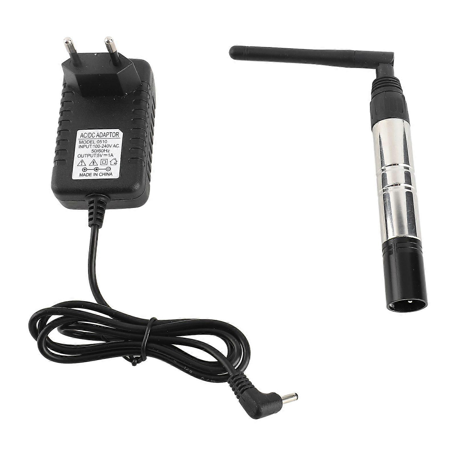 23DBM High Power 1000M Ultra Long Distance 2.4G ISM DMX512 Wireless Male XLR Transmitter Lighting Controller with Antenna for LED Stage PAR Effect Lam