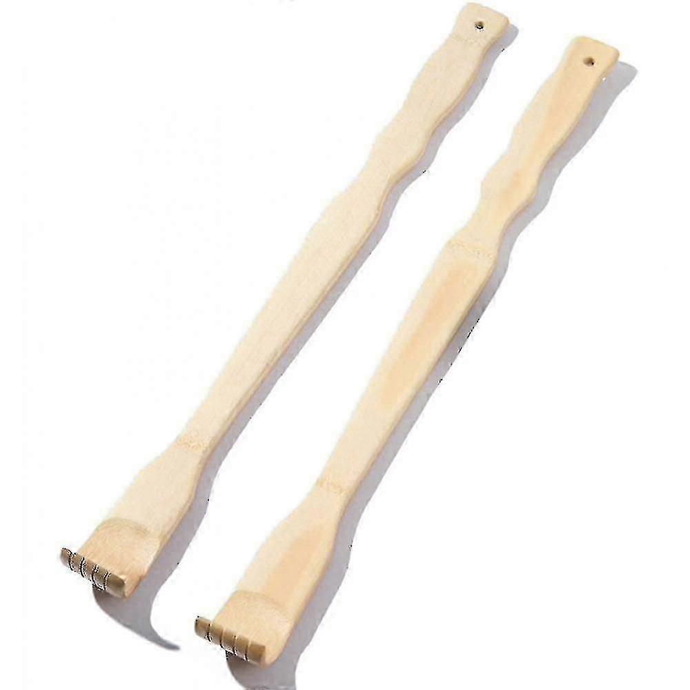 17in バンブーウッドバックスクラッチャーマッサージャー、リリーフフロクチ2パック