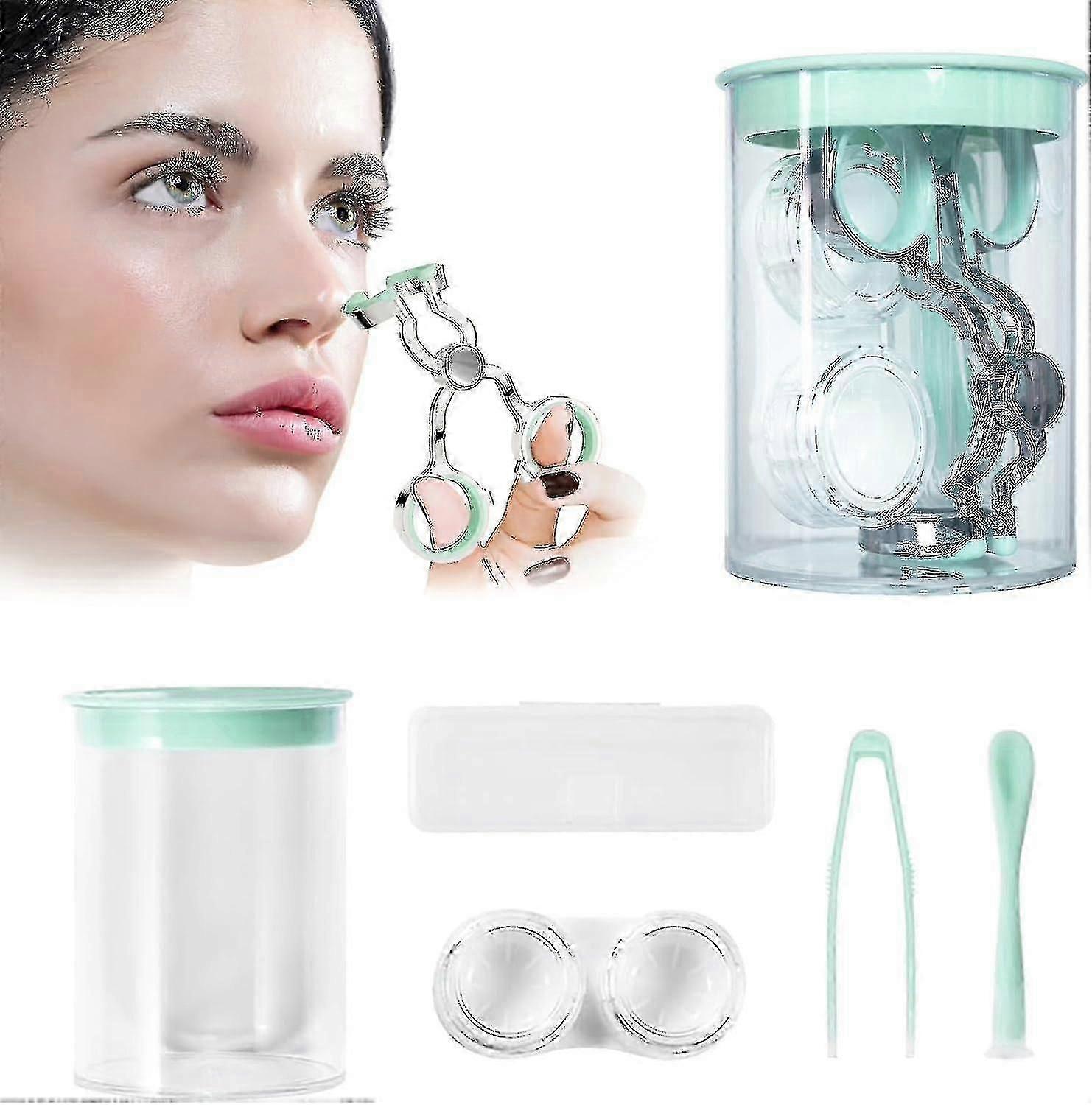 Contact Lens Wearing Aids, Portable Contact Lens Eyelid Stretcher, Color Contact Lens Wearing Tool With Insert Or Remove Tool/tweeers/contact Lens Cas