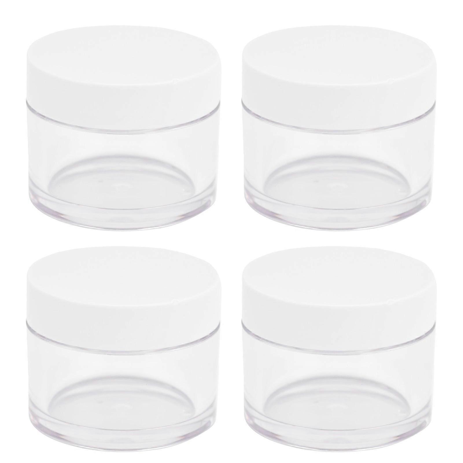 4Pcs 30g Cream Container Round Reble Make Up Lotion Cosmetic Jar Container Transparent