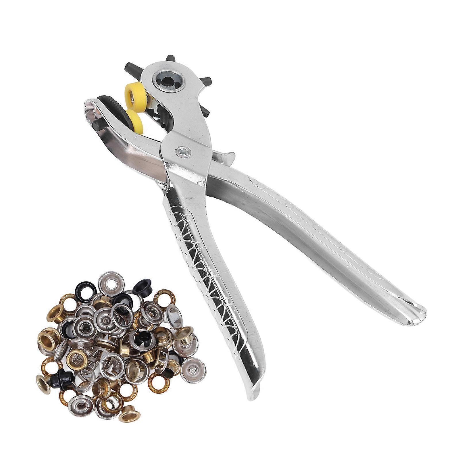 8-Inch Stainless Steel Belt Hole Puncher with Ergonomic Design for Leather, Sturdy Construction, Heat Treated