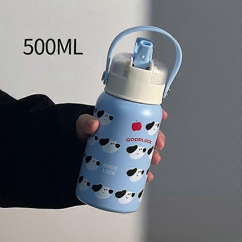 Insulated Water Bottles with Lids,17oz Stainless Steel Metal Water Bottle-Blue