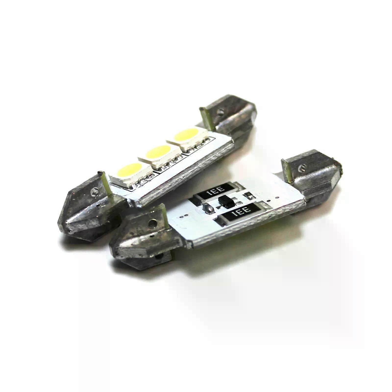 2x Mercedes C-Class CL203 Bright Xenon White 3SMD LED Canbus Number Plate Bulbs