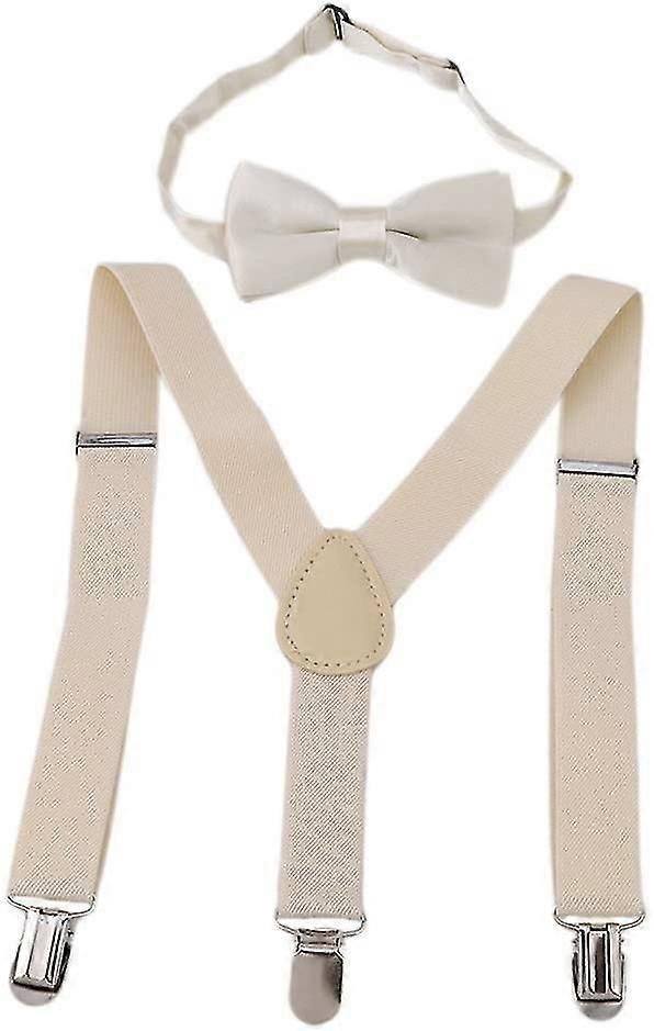 Lapset Pojat Tytöt Henkselit Elastinen Säädettävät hammasraudat Clip-on bow tie setillä