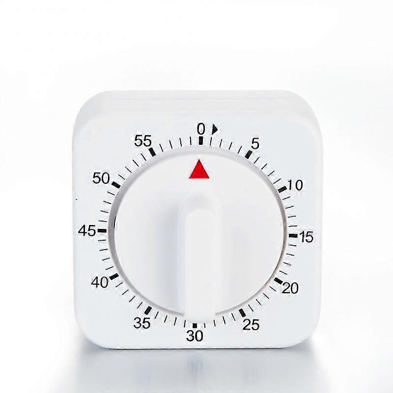 60 Minutes Kitchen Timer Count Down Alarm Reminder White Square Mechanical Timer For Kitchen Food Preparation Baking Ringing 3s