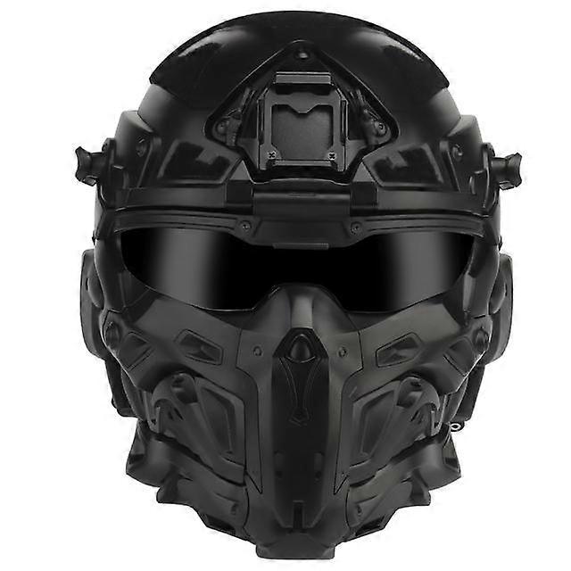 Tactical Airsoft Helmet Built-in Headset Anti-fog Fan Assault Helmet Removable Mask Paintball Airsoft Equipment Protect Helmet