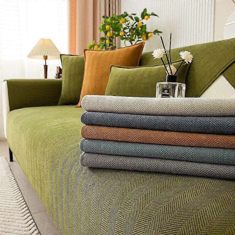 Enfärgade sofföverdrag Chenille Modern L-formad sofföverdrag Fåtölj Möbelskydd Soffdyna Hela säsongen