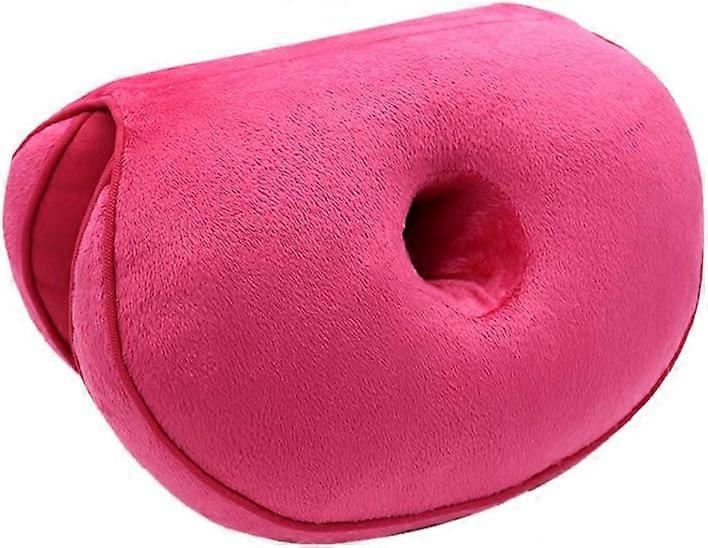 Sciatica Relief Cushion, Beautiful Hip Support in Red, Memory Foam Orthopedic Seat with Ergonomic Contour