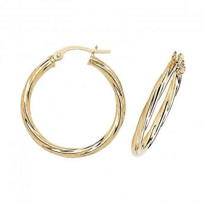 9ct Yellow Gold 20mm Hoop Earrings ER350