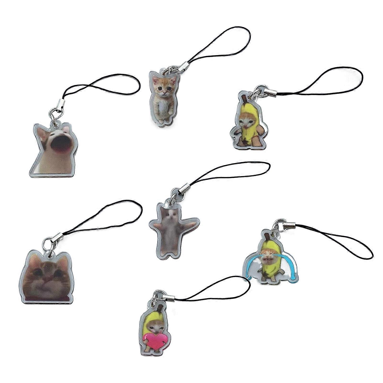 Stylish Cat Charm Keychain Portable Phone Chain Versatile Pendant Strap Hanging Ornament for Backpacks and Cellphones