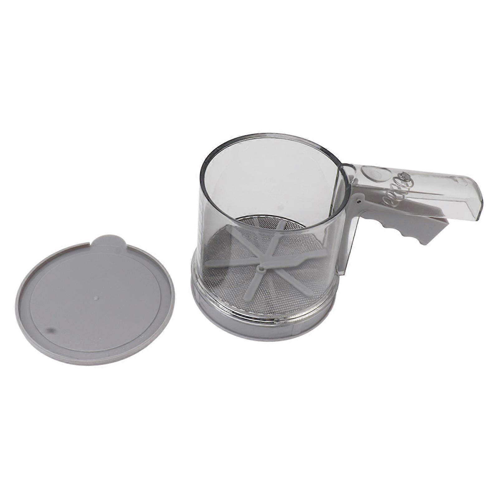 Flour PP Transparent Adjustable Fine Mesh One Hand Operation Powder Sifter Sieve for Kitchen Baking