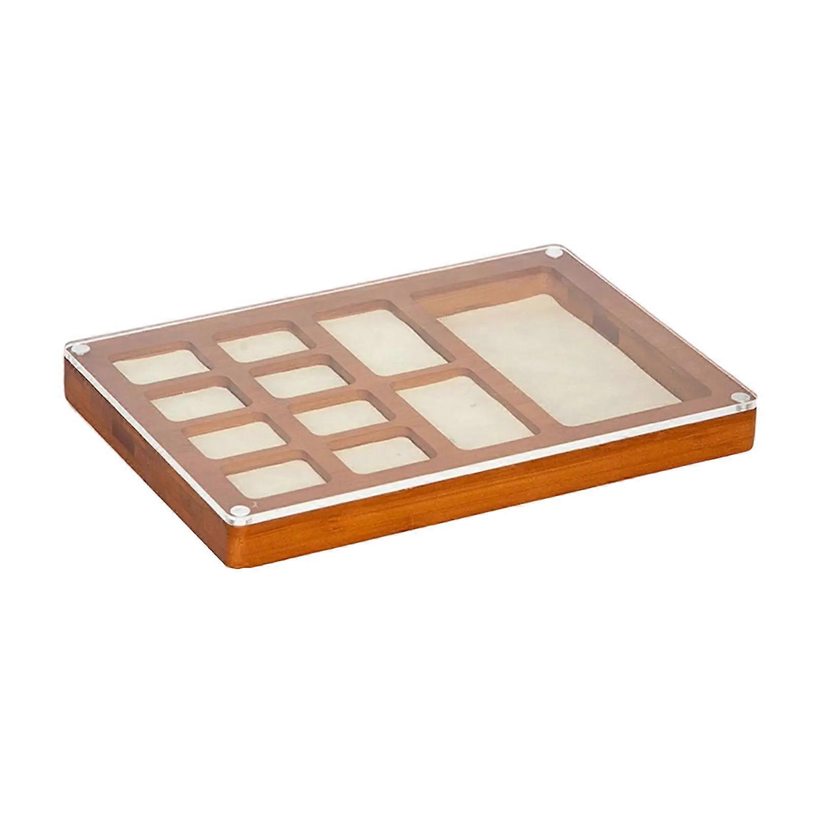 Bead Storage Tray With Magnetic Cover Practical Beadwork Organizers Tray With Magnetic Clear Lid And Secure Closure  Small reddish brown