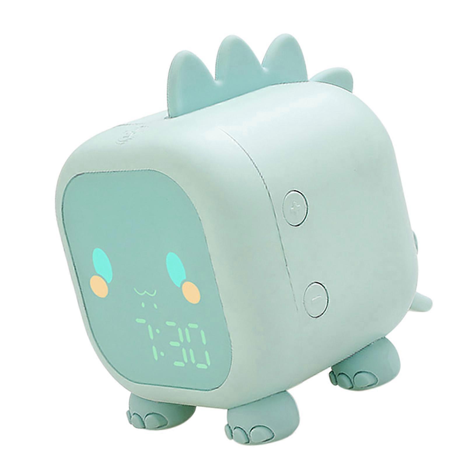 Kids Digital Alarm Clock Night Lights Sleep Trainier 2 Alarms 6 Ringtones Time Temperature Display Sound Control Snoozing Function with 1500mAh Recha