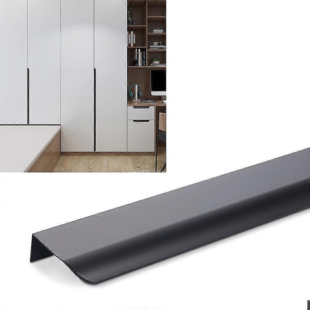 Pacote com 5 Maçanetas de Móveis de Cozinha Invisíveis em Preto Fosco 224mm Centro