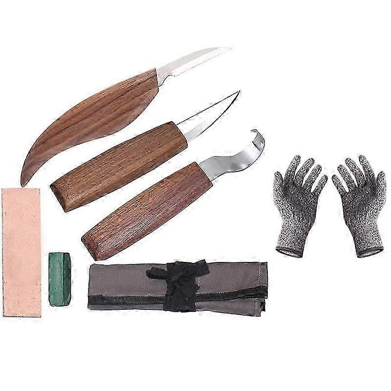 7PCS Wood Carving Tool Set Cutter Kit Wood Carving Knife Woodworking for Spoon Carving