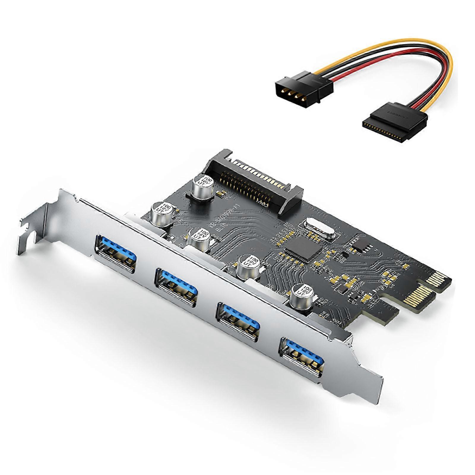 4 Port USB 3.0 PCI-E Expansion Card PCI-Express PCIe USB 3.0 HUB Adapter USB3.0 4 Ports PCIe to USB Adapter for PC