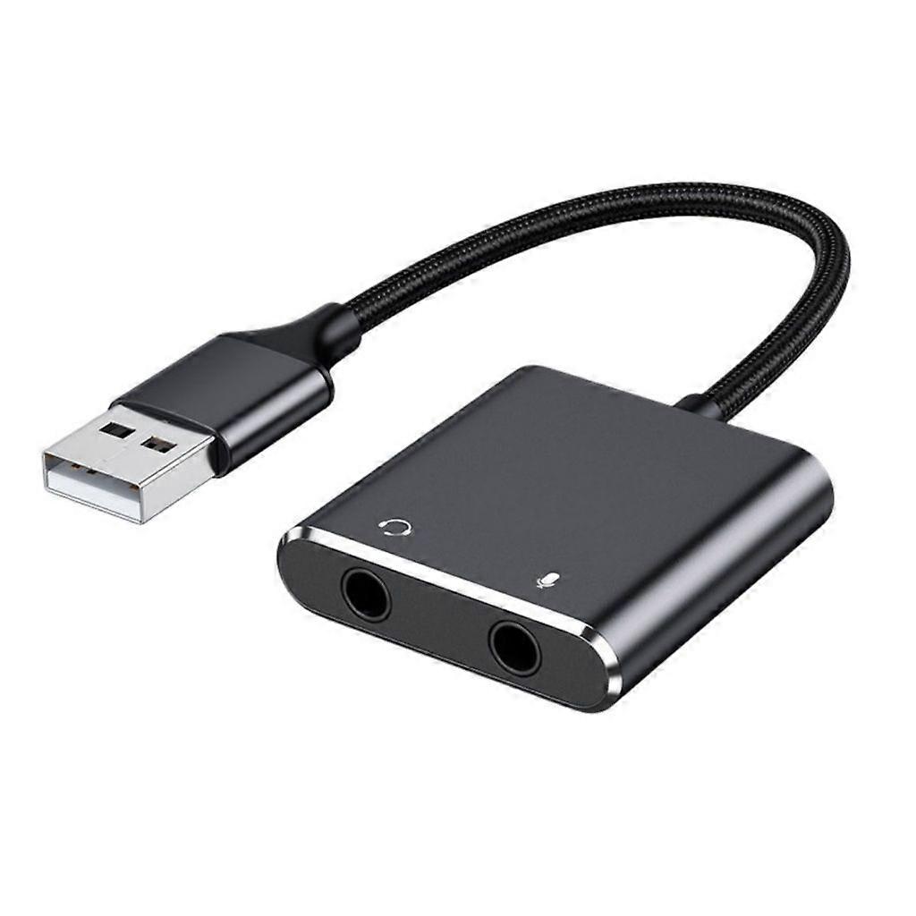 USB Sound Adapter External Stereo Sound Card with 3.5mm Headphone Microphone