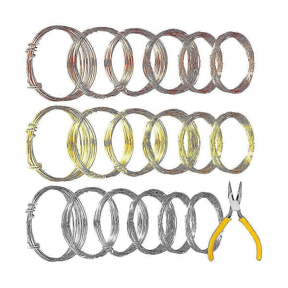 18 Rolls 420 Ft in Total Copper Wire for Jewelry Making with Needle Nose Pliers Jewelry Beading Wir