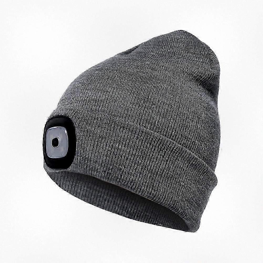 Lightweight Unisex Beanie with USB Charging Feature, Grey