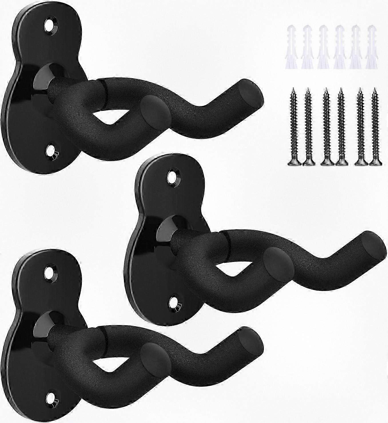 3-Pack Guitar Wall Mount Hanger Hook Holder Stand for Secure Storage