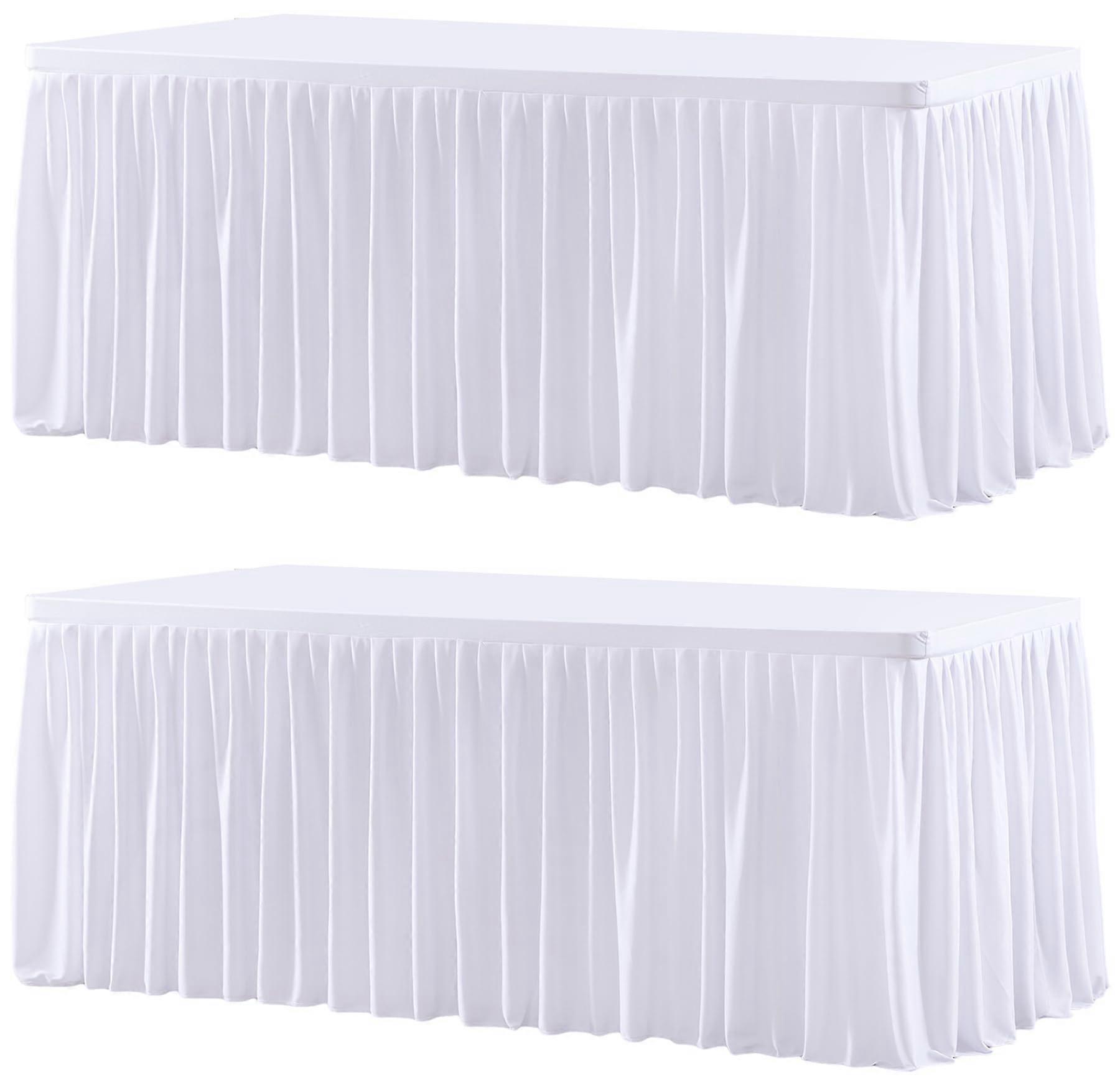Tablecloths White Rectangle 2 Pack For 6 Foot Tables Wedding Table Cover