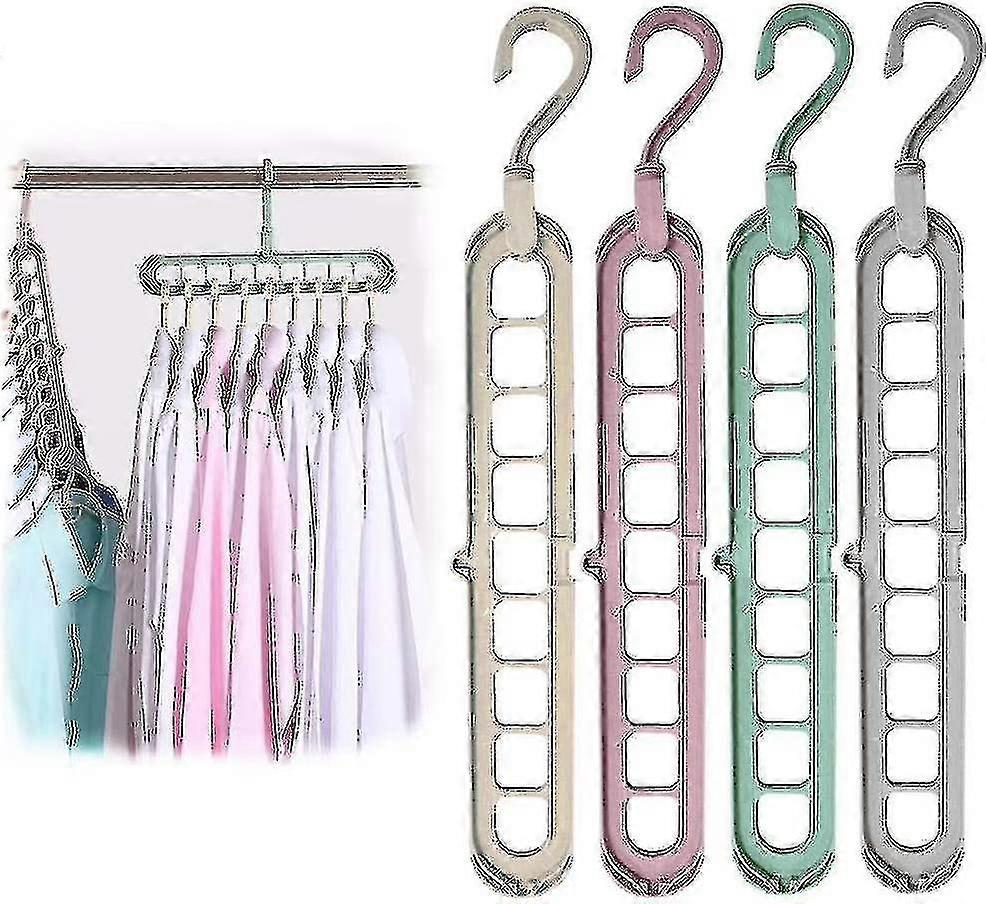 12PCS Foldable Magic Clothes Hangers Space Saving