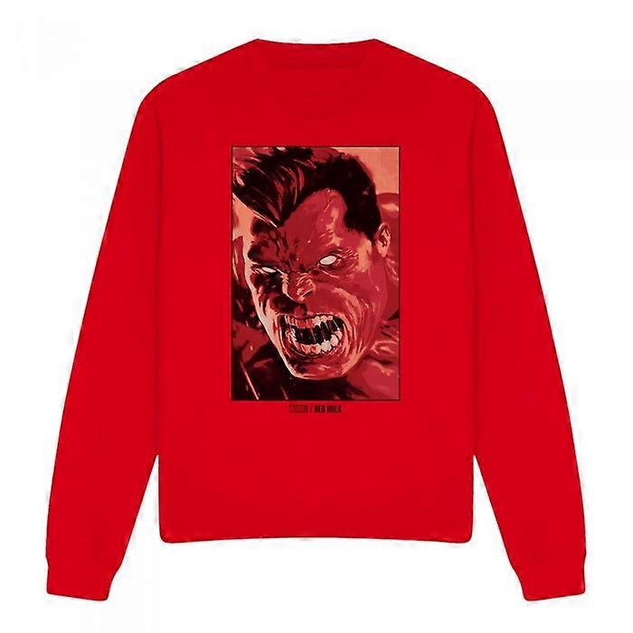 Marvel Unisex Adult Red Hulk Roar Sweatshirt