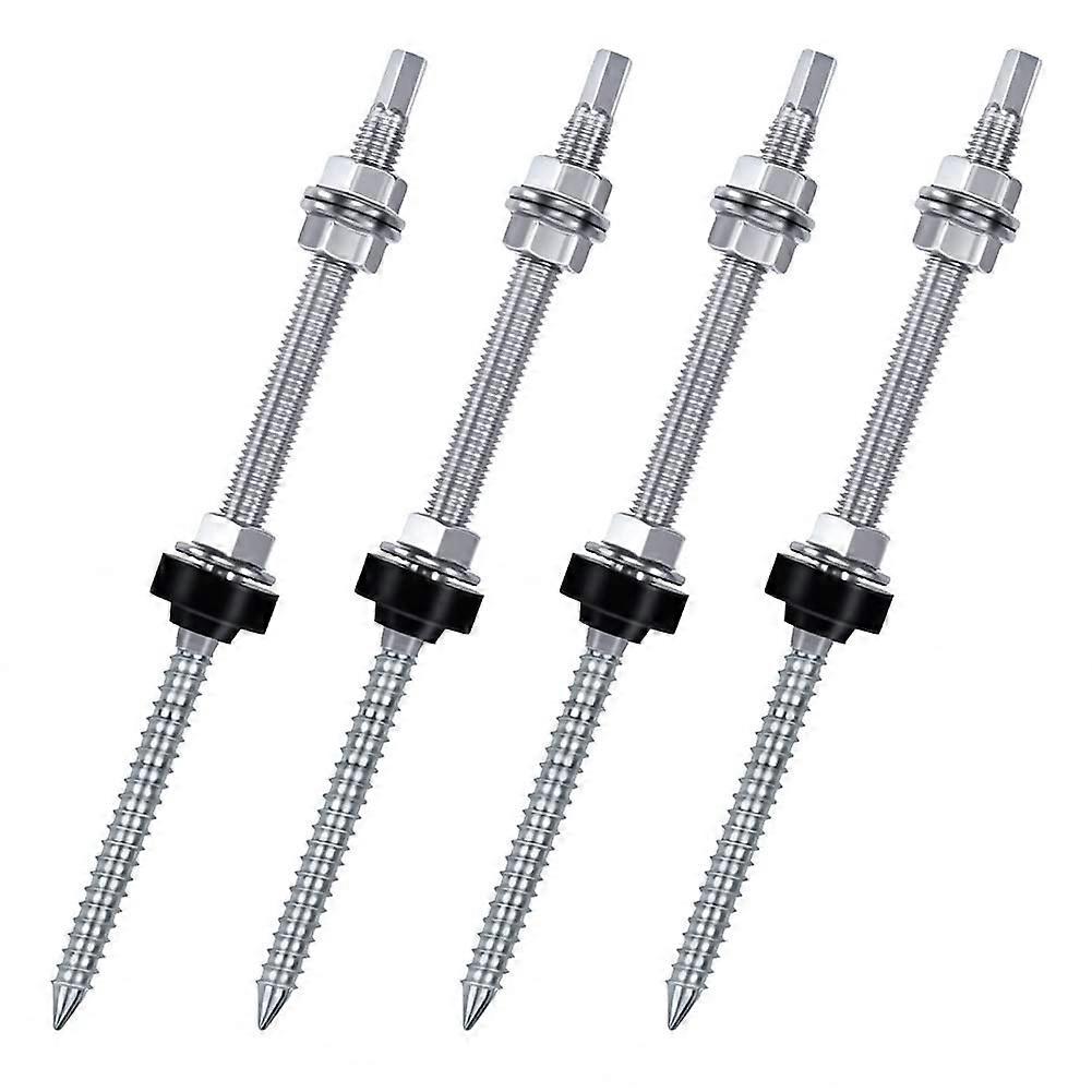 Hanger Bolts M10 x 200 mm V2A Pre-Assembled Height Adjustable for Solar Panel Roof Mounting Systems