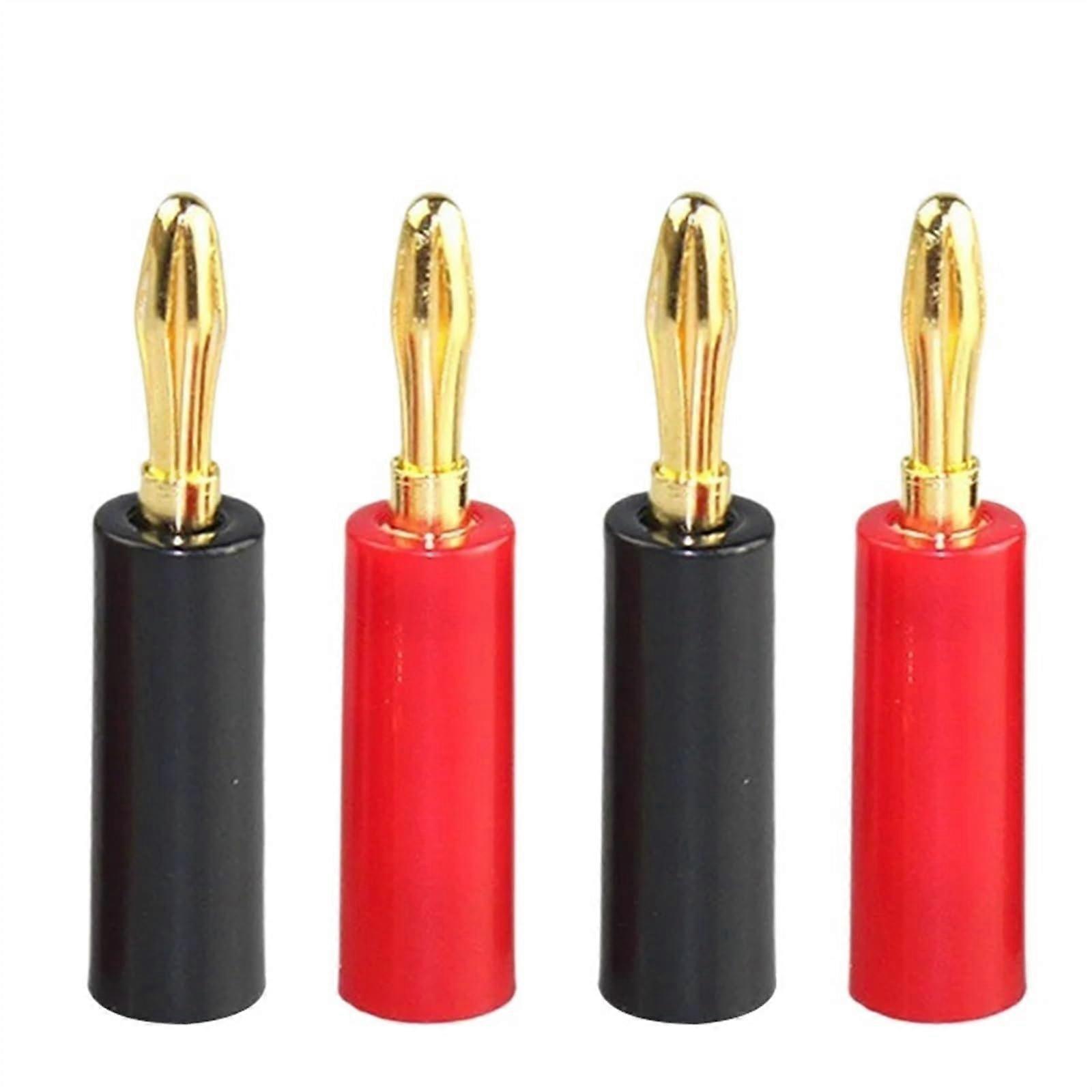 10PCS 4mm Gold Plated Speaker Banana Connector Horn Speakers Banana Plug for Audio Video Speaker Cable Adapter (Color : 5 Red 5 Black)