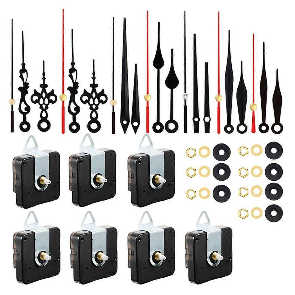 7pcs DIY Wall Clock Movement Mechanism Battery Operated with 7 Sets Clock Hands