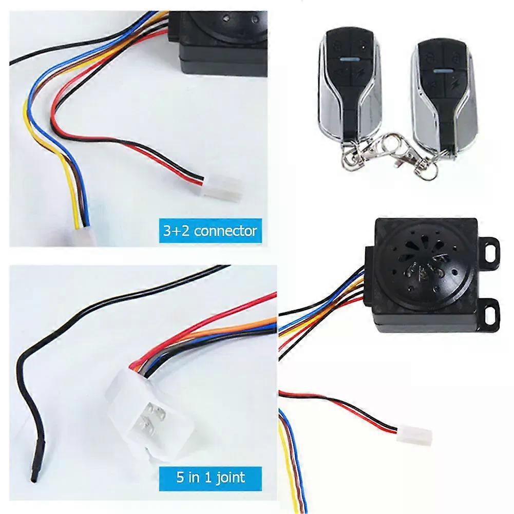 con Electric Scooter Alarm system Dual Remote Control Security moped Alarm Accessories Waterproof Bike Alarm 110dB Anti-theft