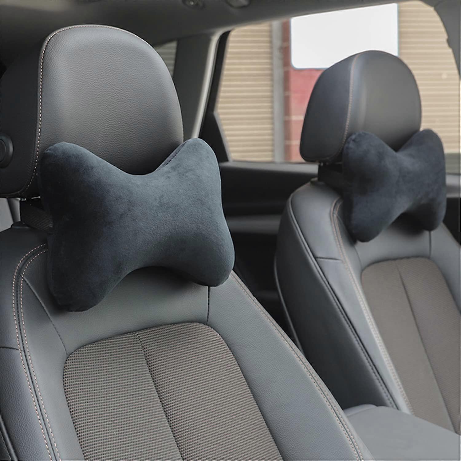 Car Headrest Pillow (2 Pieces),Car Memory Foam Neck Pillow, Neck Support for Car, Travel