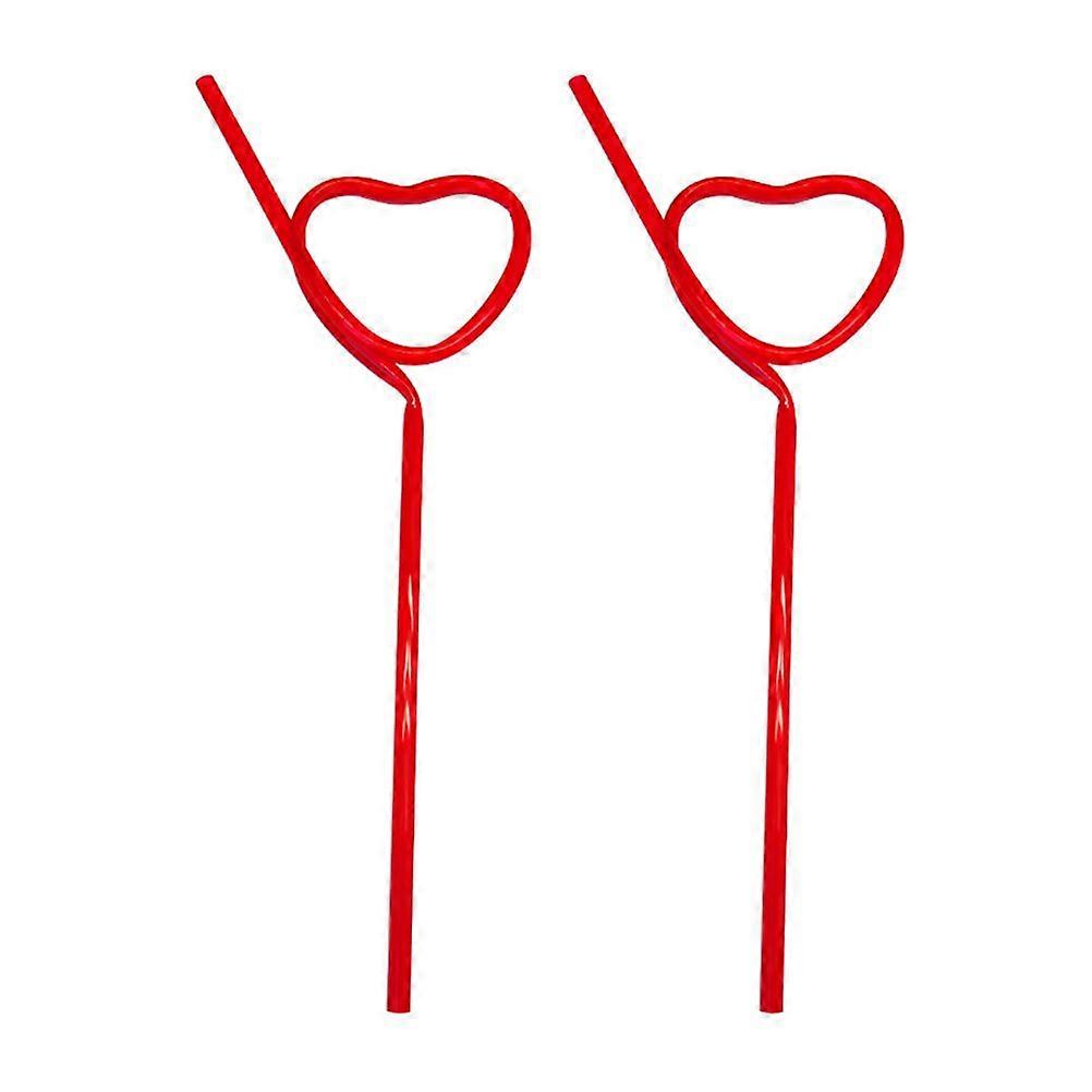 4 Stück herzförmige Strohhalme hübsche Trinkhalme Valentinstag Party Trinkhalme