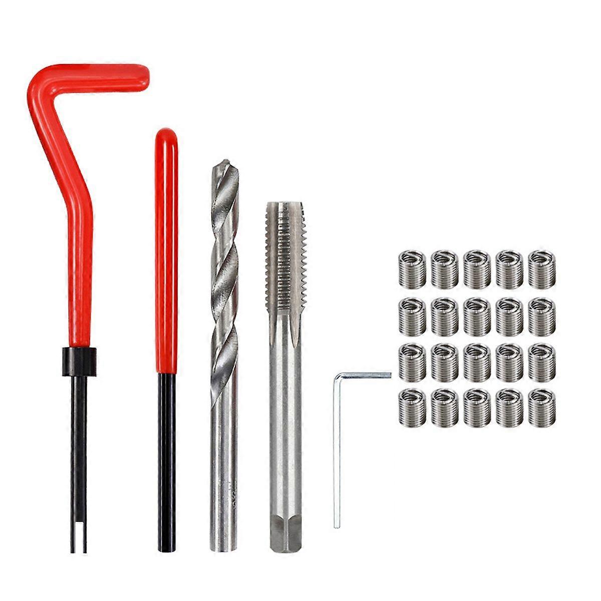 25Pcs M7 thread repair Kit thread repair insert Kit for processing Machines with transparent plastic box