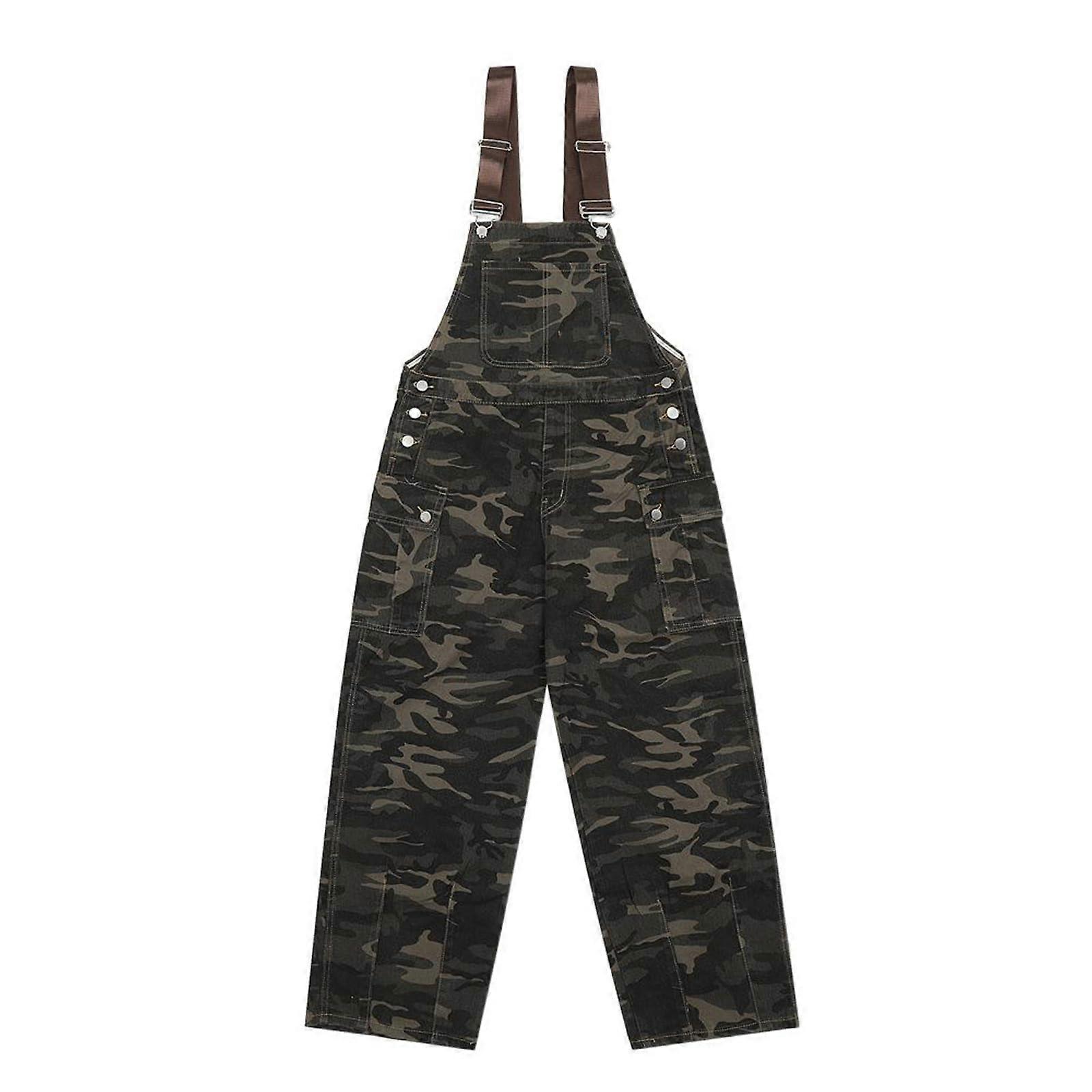 Workwear Overalls Men's Loose Straight-Leg Jumpsuit, Size S-3XL, Cotton-Blend