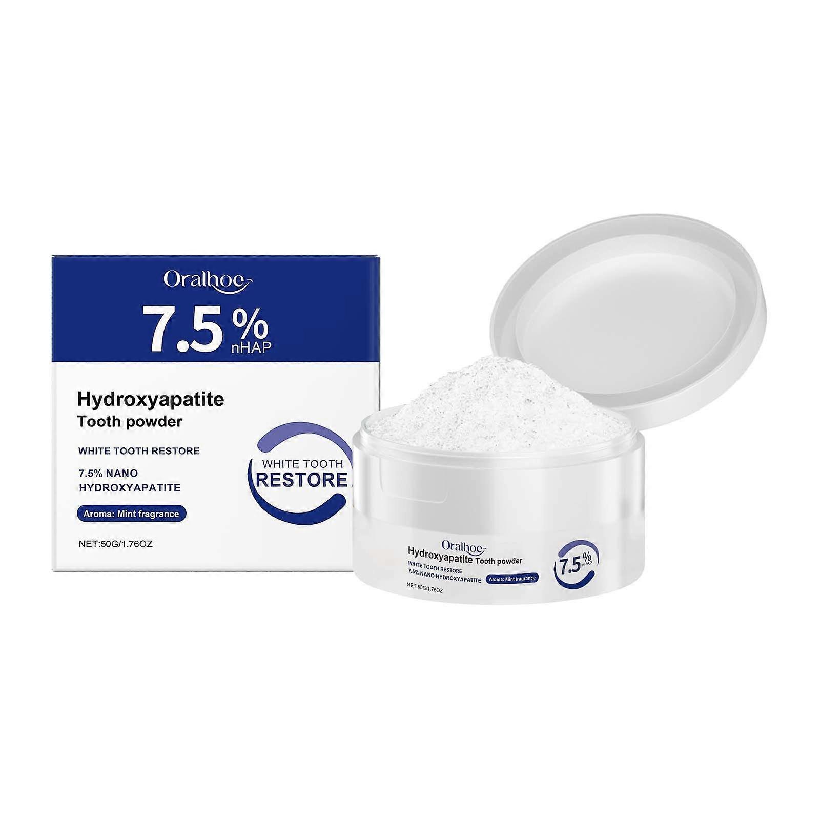 Hydroxyapatite Tooth Powder for Enamel Protection and Tooth Strengthening, Gentle and Effective Formula, Fresh Breath, Fluoride-Free Toothpaste for Se