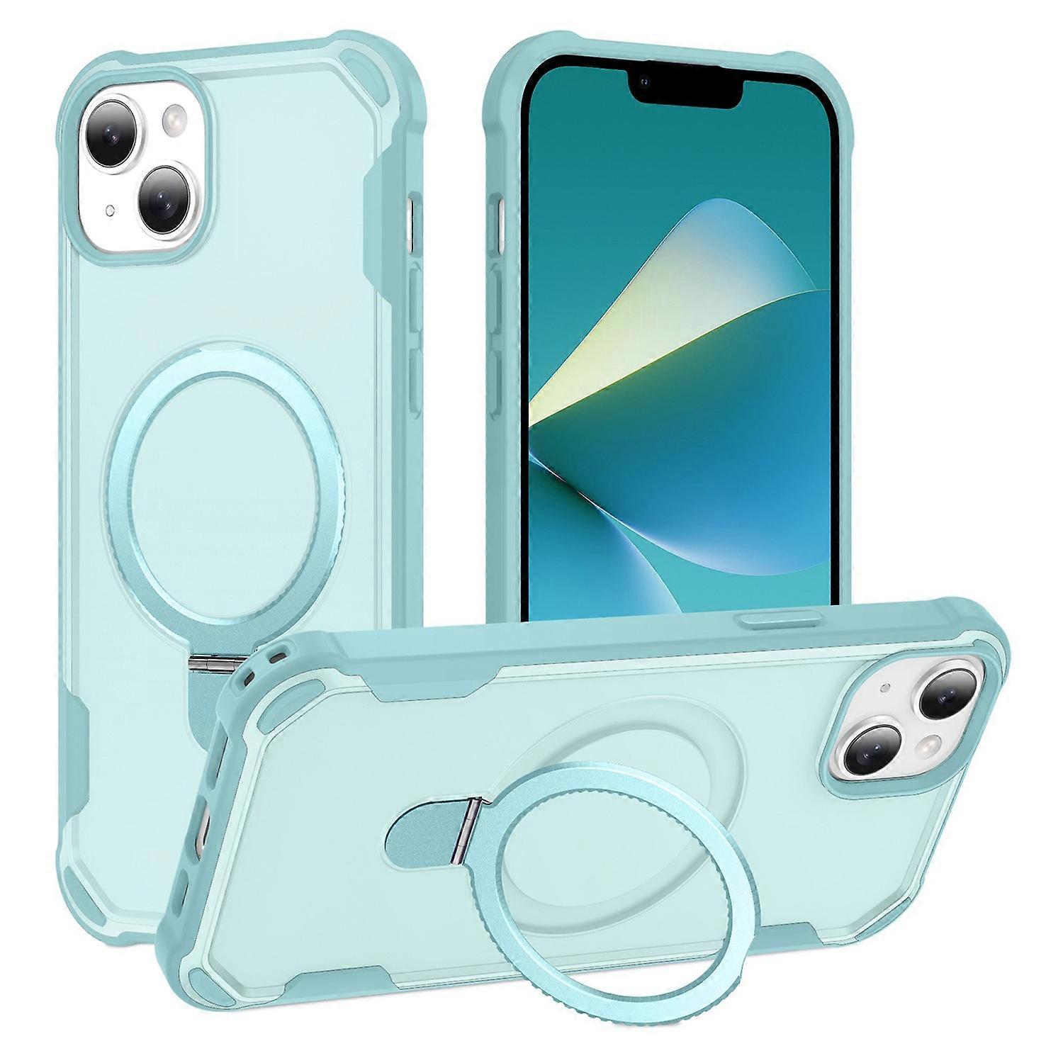 For iPhone 14 Case Compatible with MagSafe Kickstand TPU+PC Shockproof Phone Back Cover