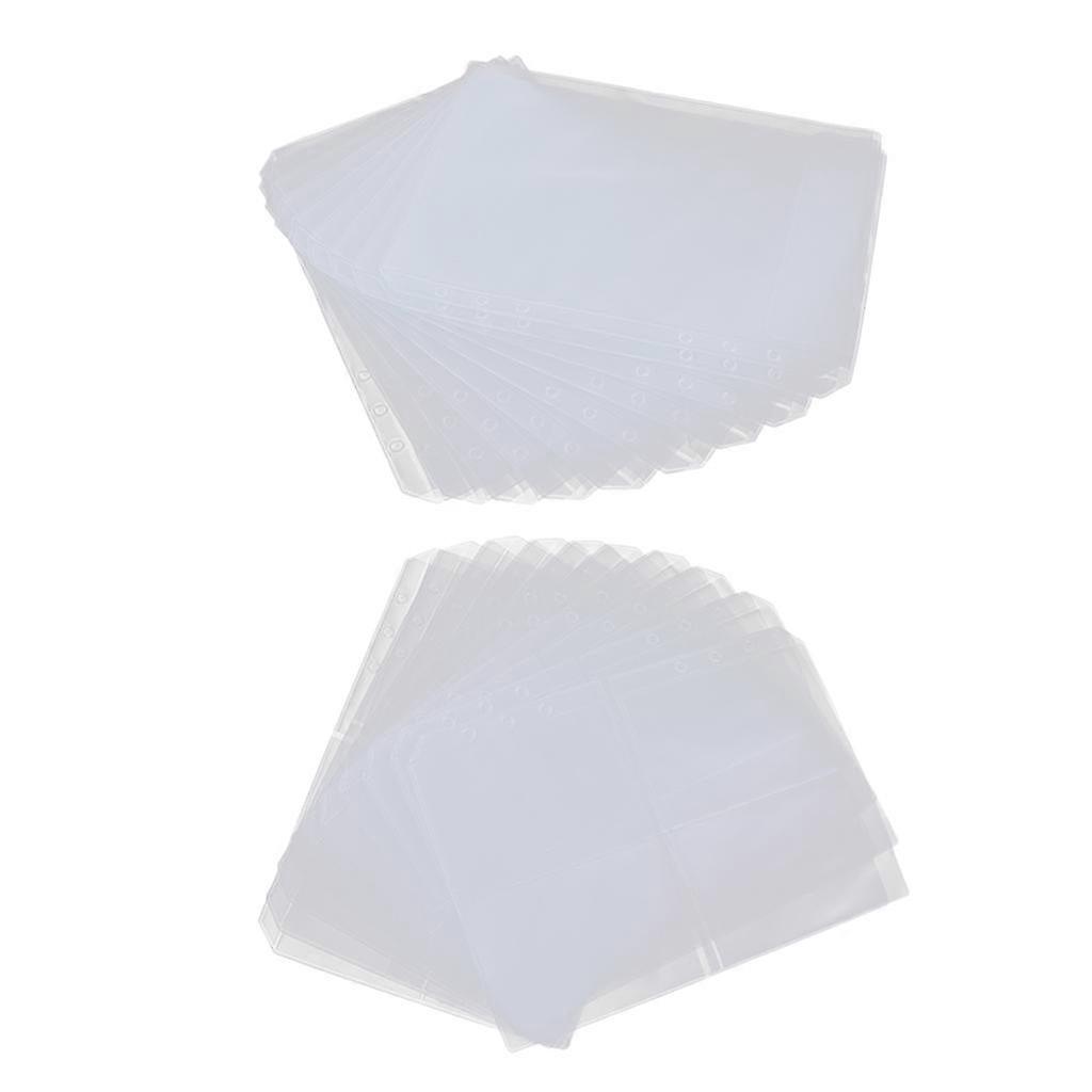 20x Binder Pockets Plastic Notebook Refills Cards Organizer for Documents